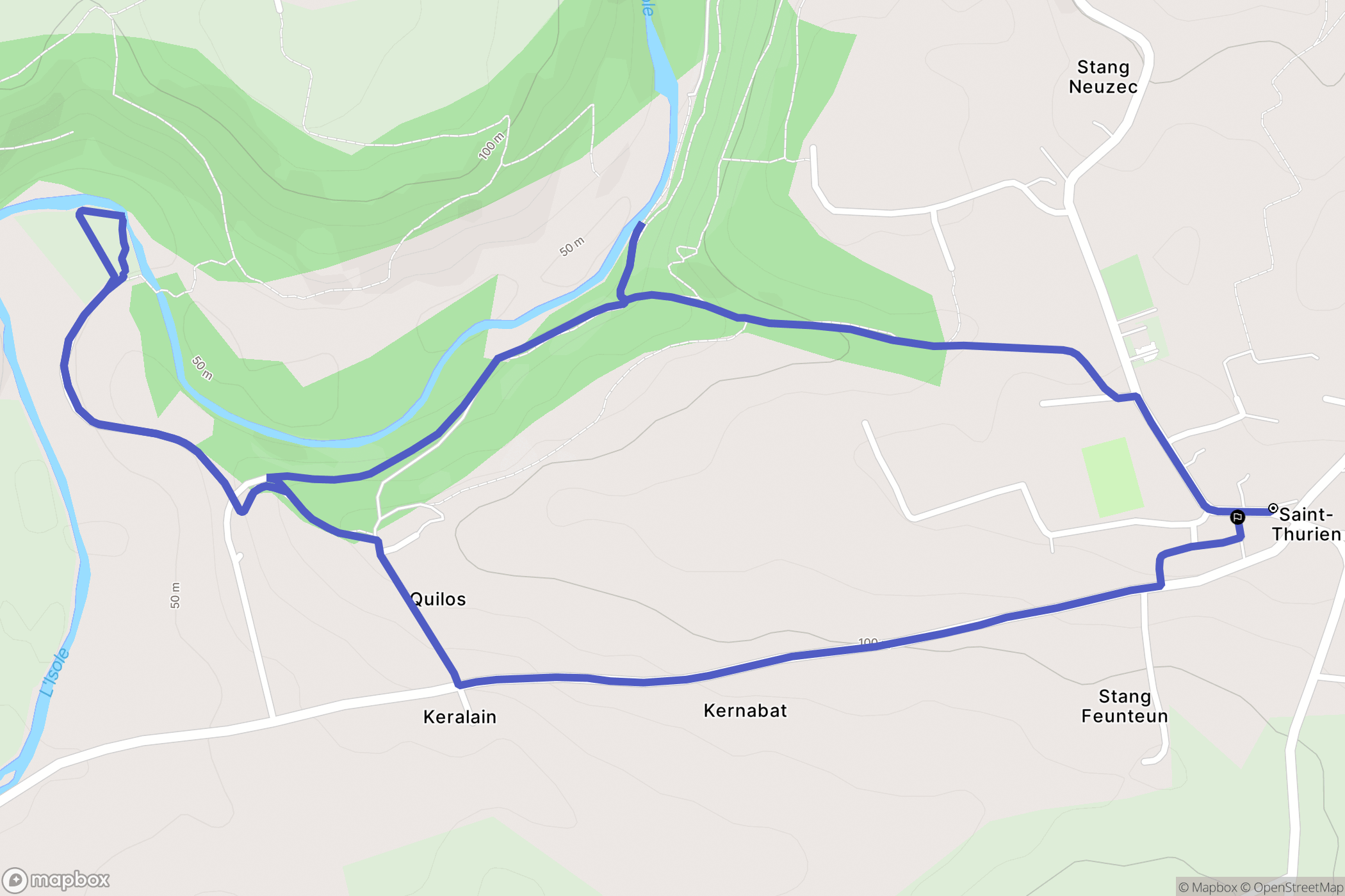 Saint-Thurien : carte du parcours de randonnée - France