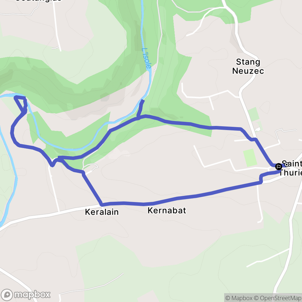 Saint-Thurien : carte du parcours de randonnée - France