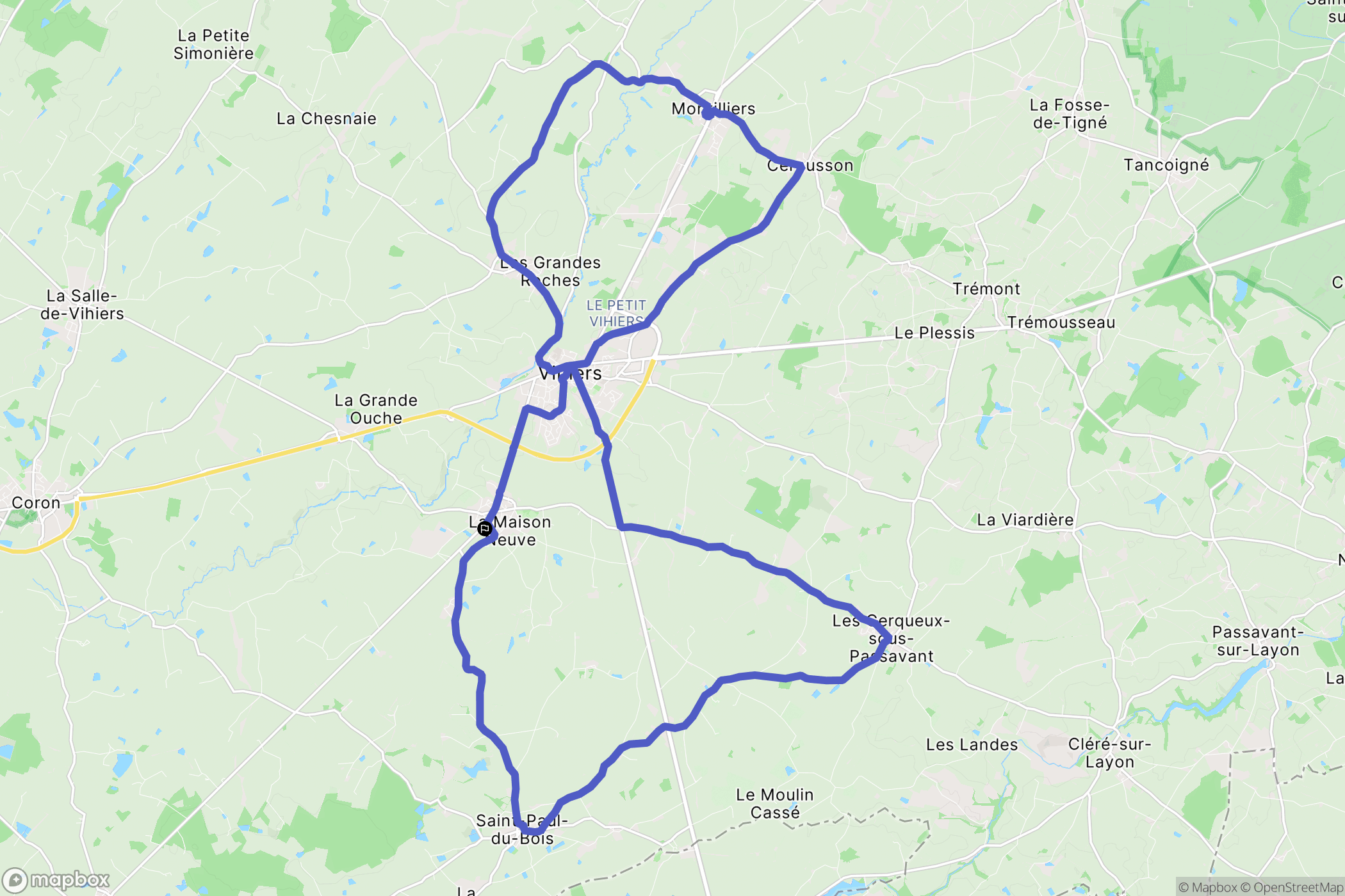 Lys-Haut-Layon : carte du parcours de randonnée - France