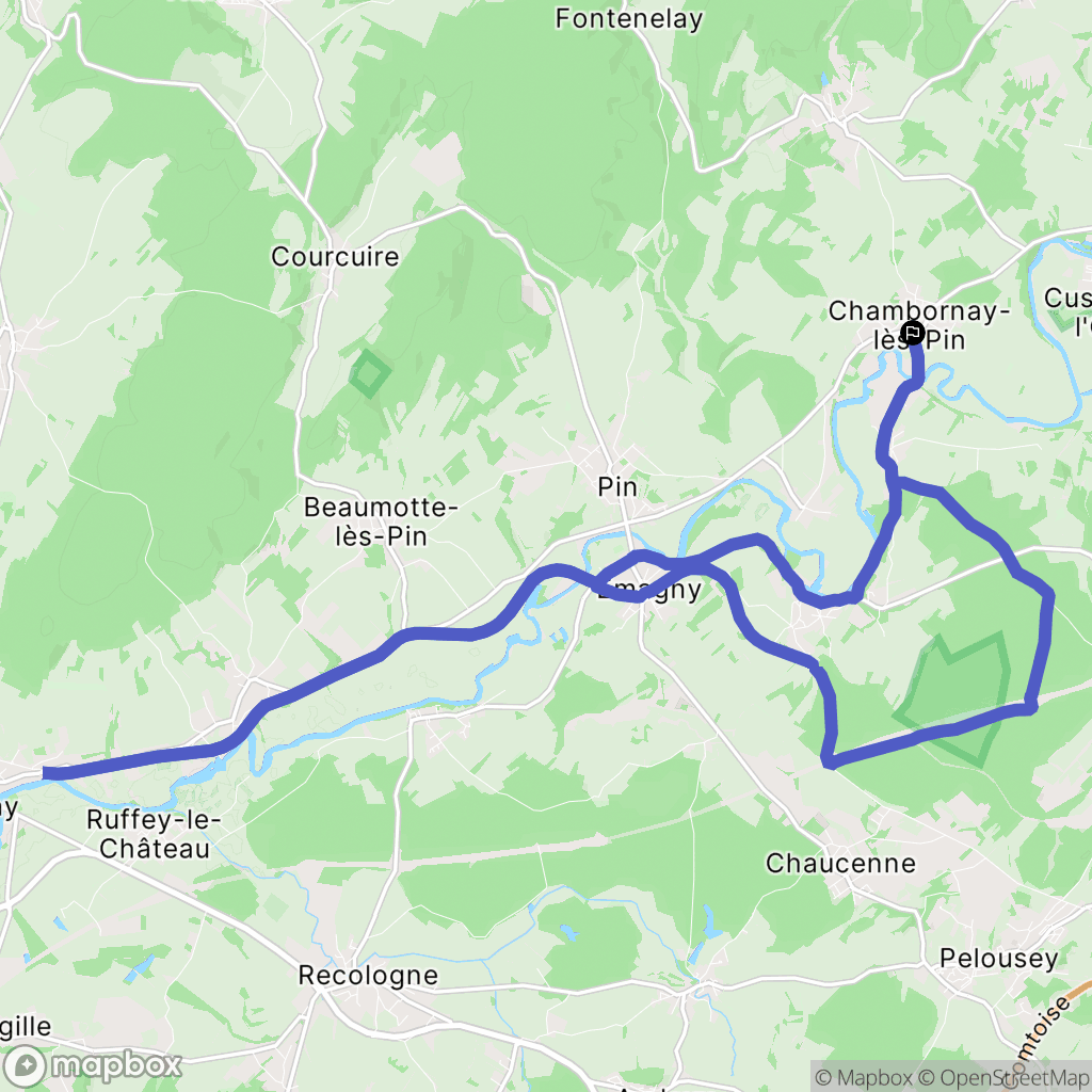Chambornay-lès-Pin : carte du parcours de randonnée - France