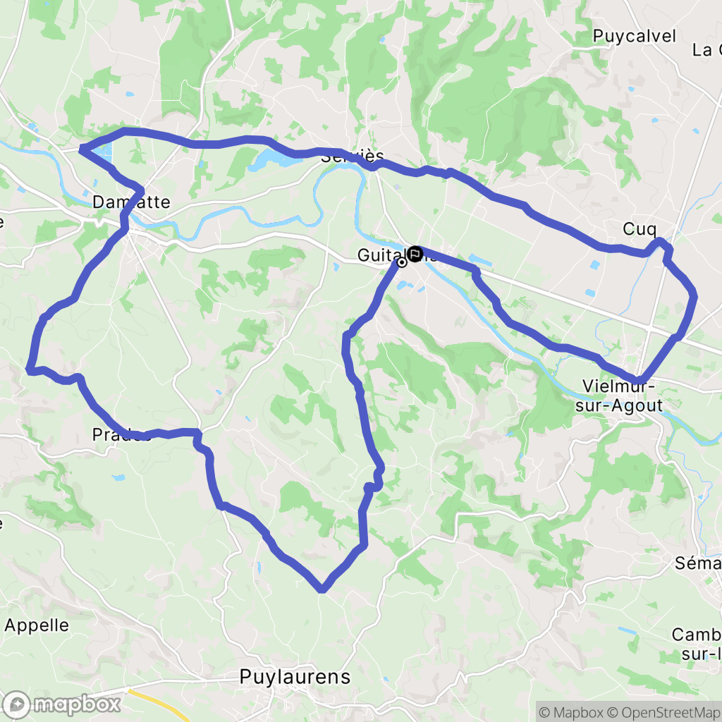 Guitalens-l'Albarède : carte du parcours de randonnée - France