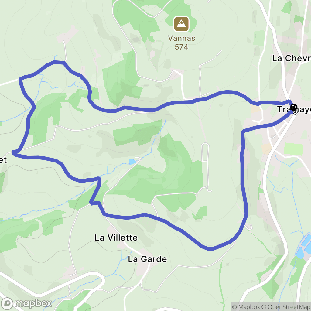 Tramayes : carte du parcours de randonnée - France