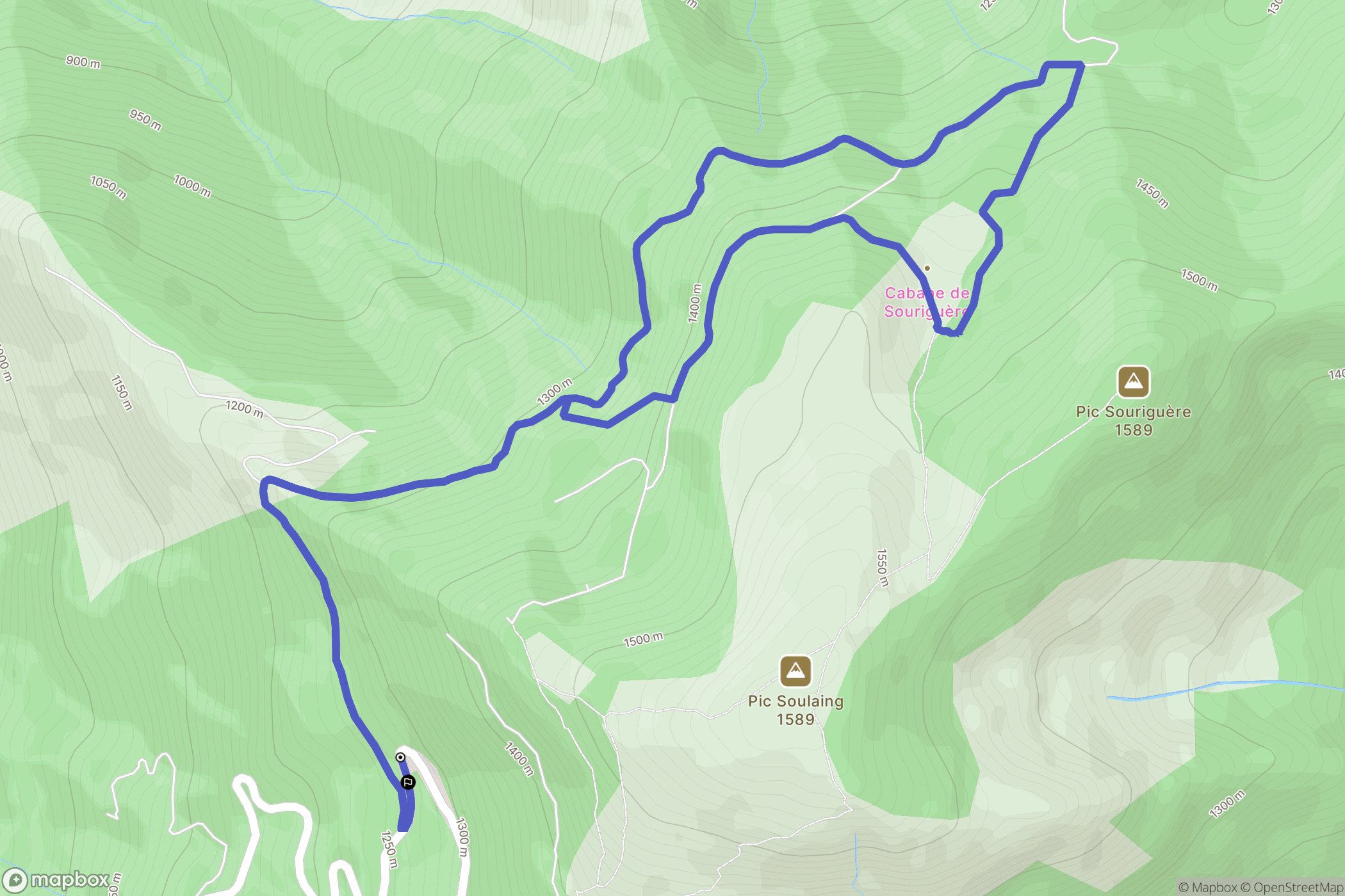 Arette : carte du parcours de randonnée - France
