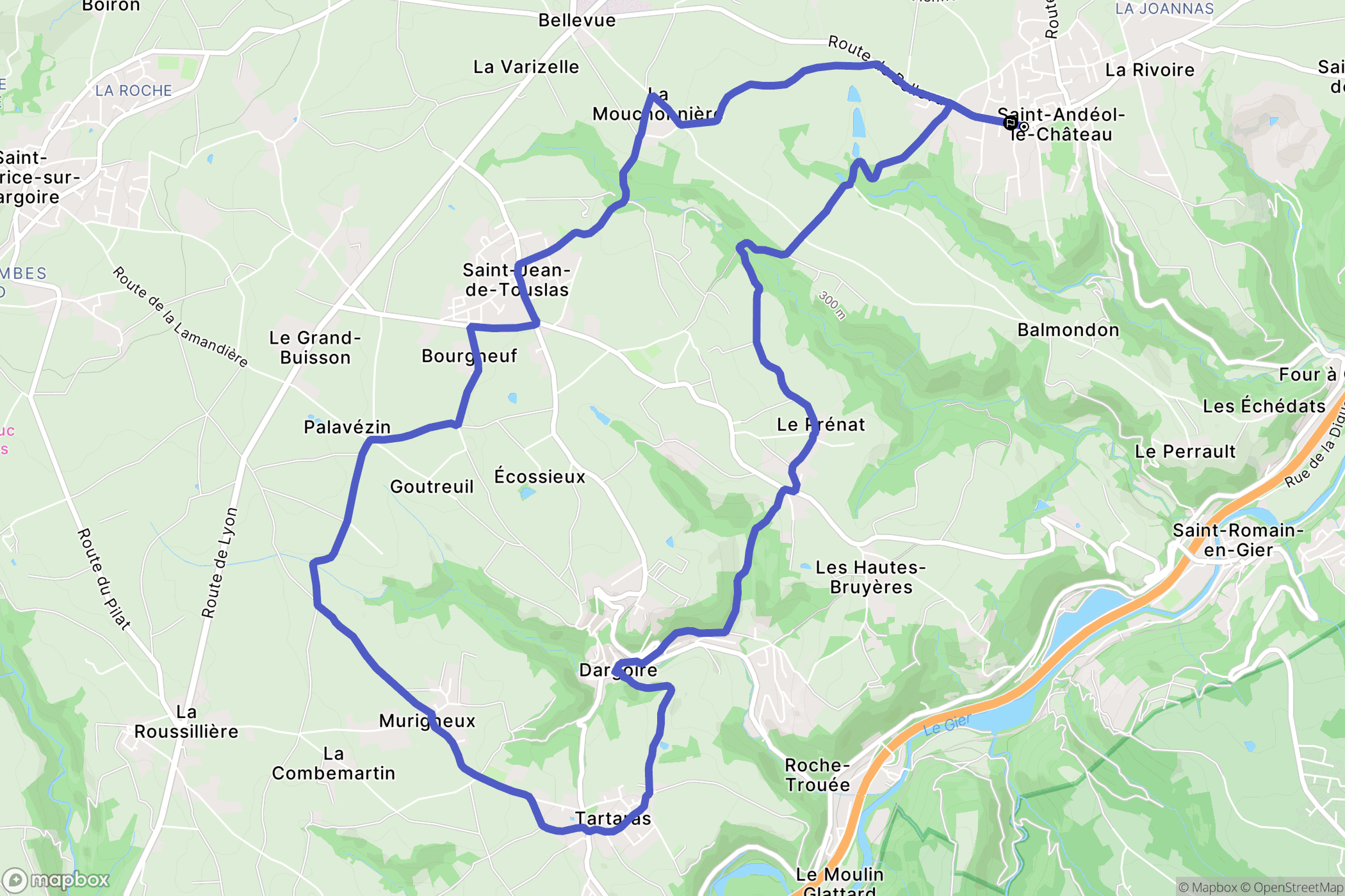 Beauvallon : carte du parcours de randonnée - France
