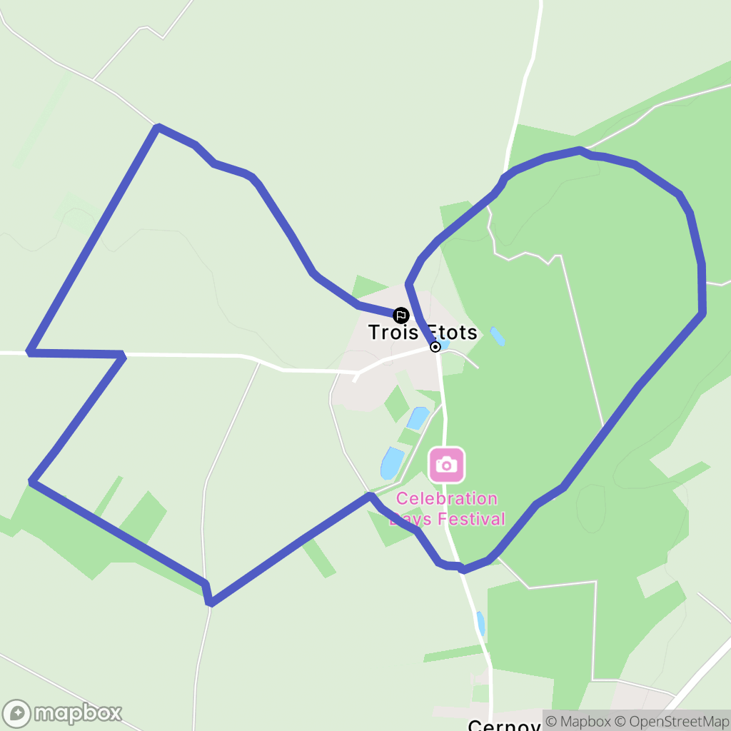 Cernoy : carte du parcours de randonnée - France