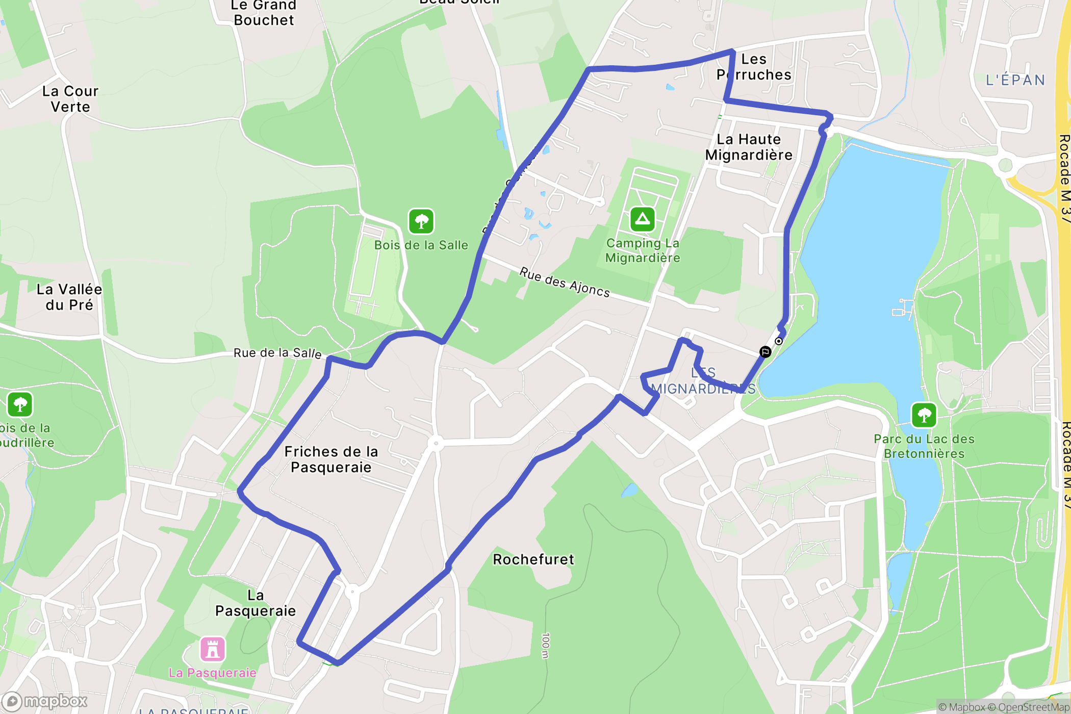 Ballan-Miré : carte du parcours de randonnée - France