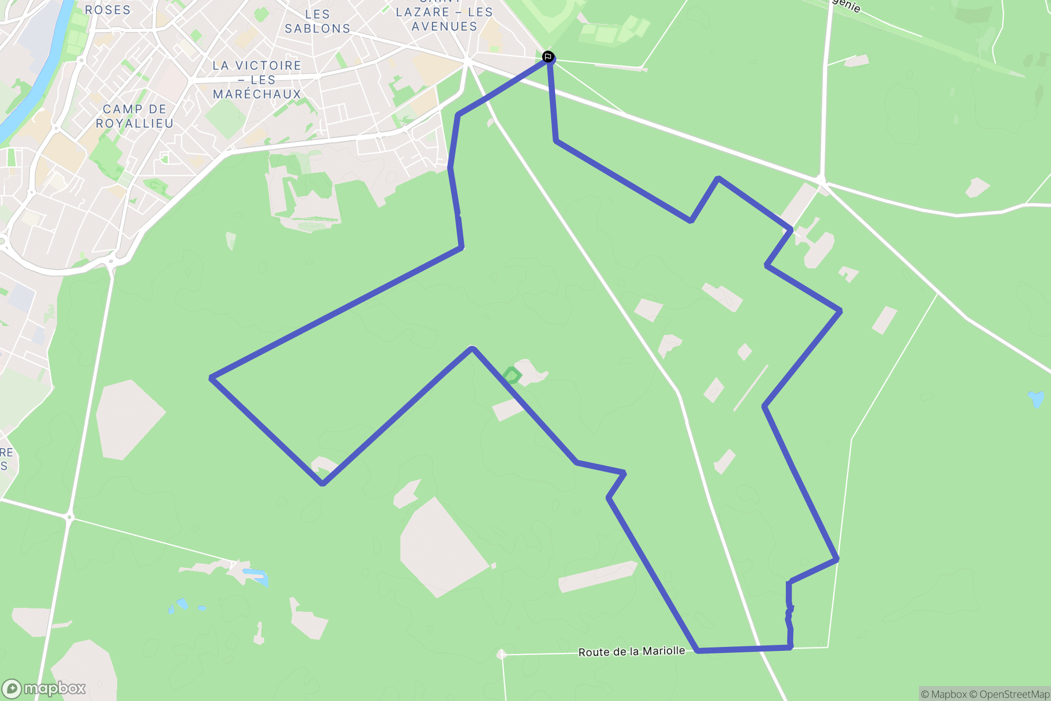 Compiègne : carte du parcours de randonnée - France