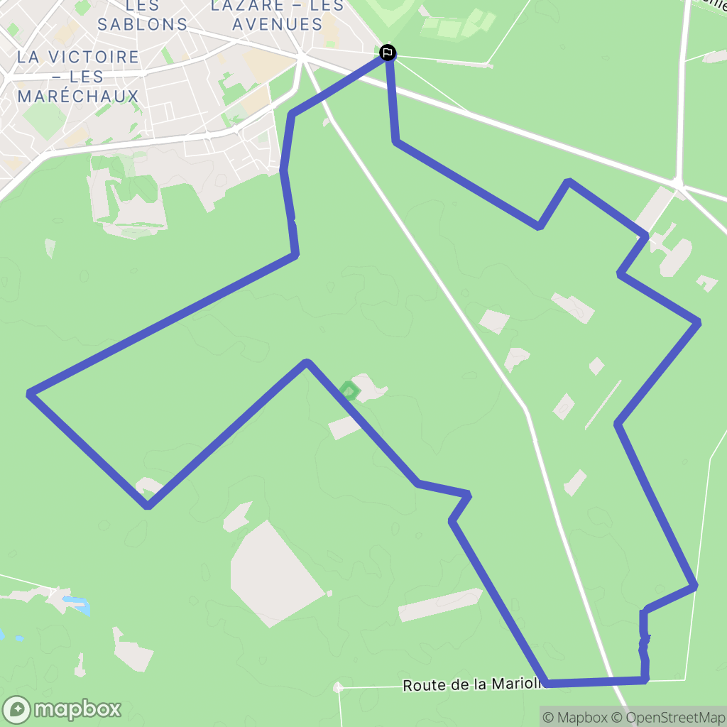 Compiègne : carte du parcours de randonnée - France