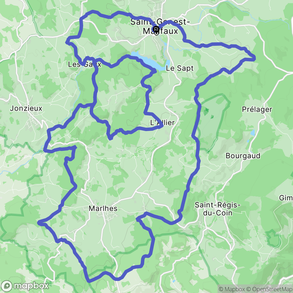 Saint-Genest-Malifaux : carte du parcours de randonnée - France