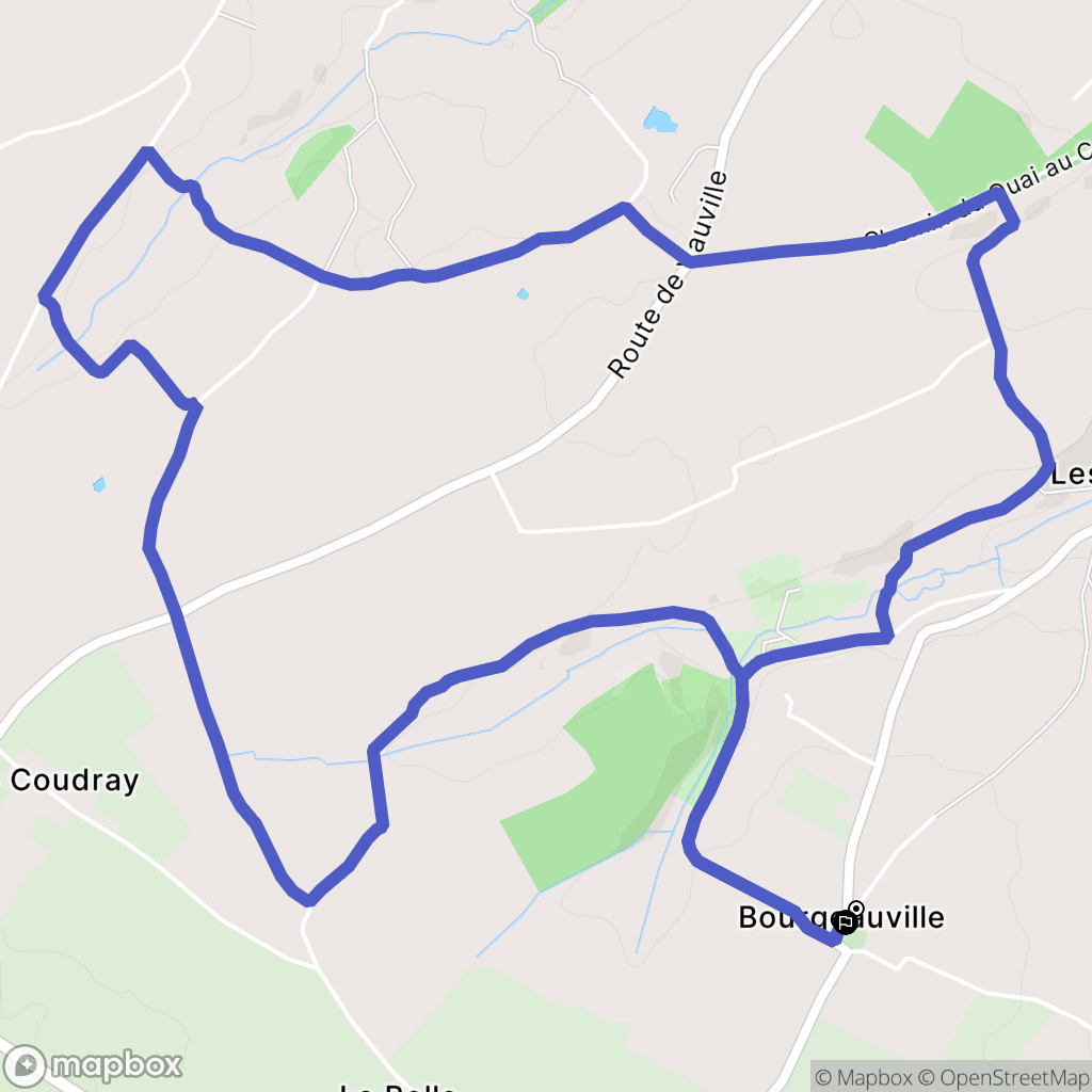 Bourgeauville : carte du parcours de randonnée - France