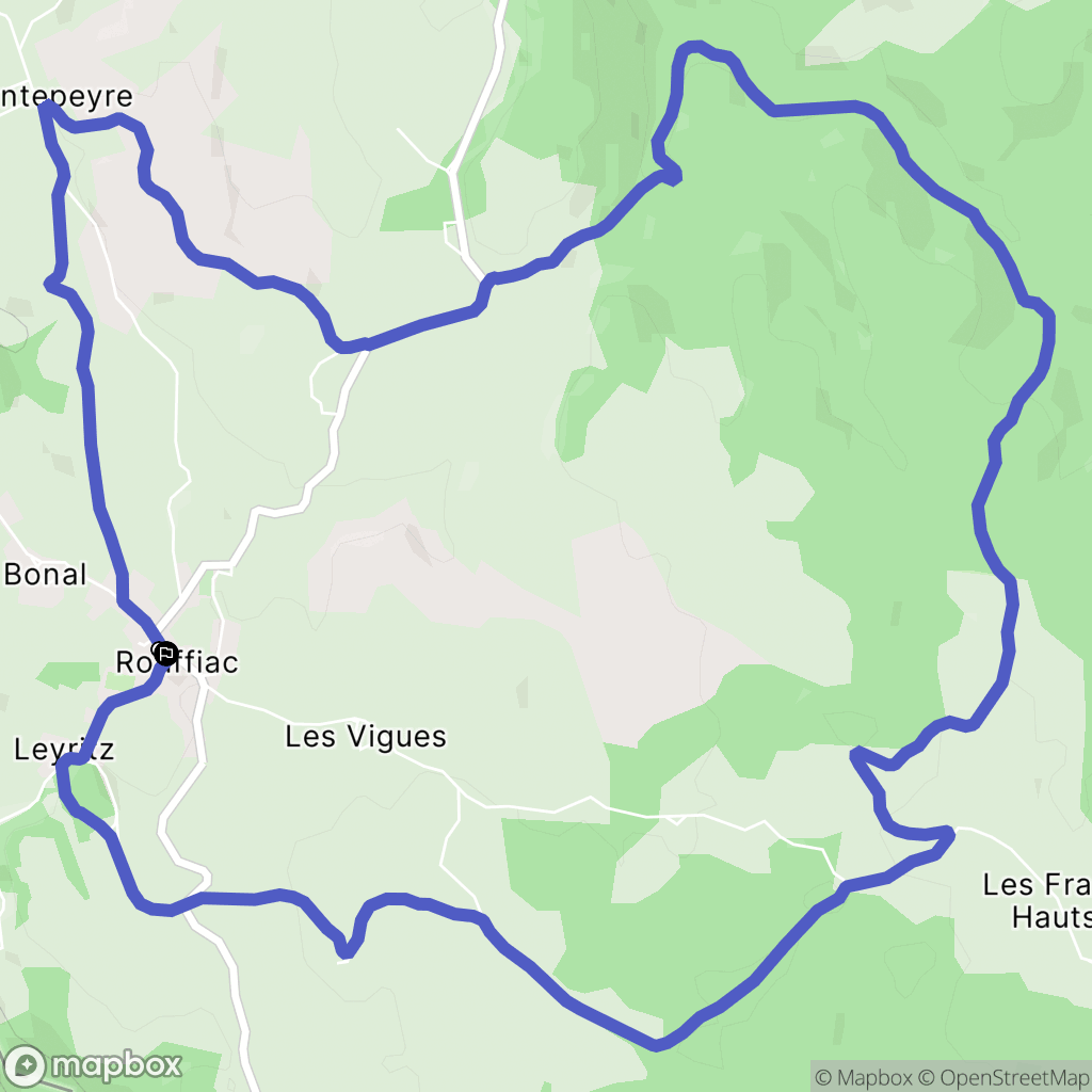 Rouffiac : carte du parcours de randonnée - France