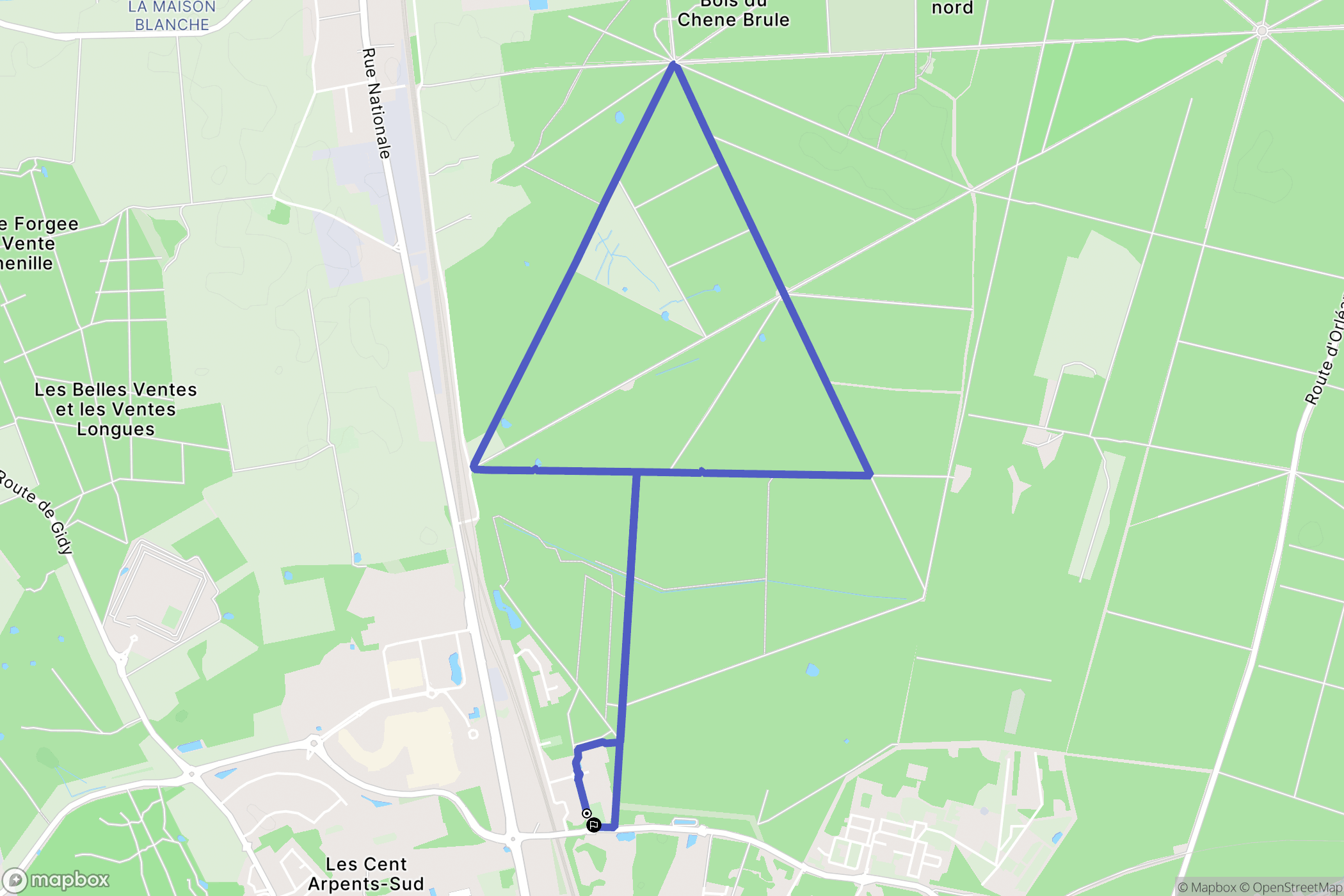Saran : carte du parcours de randonnée - France