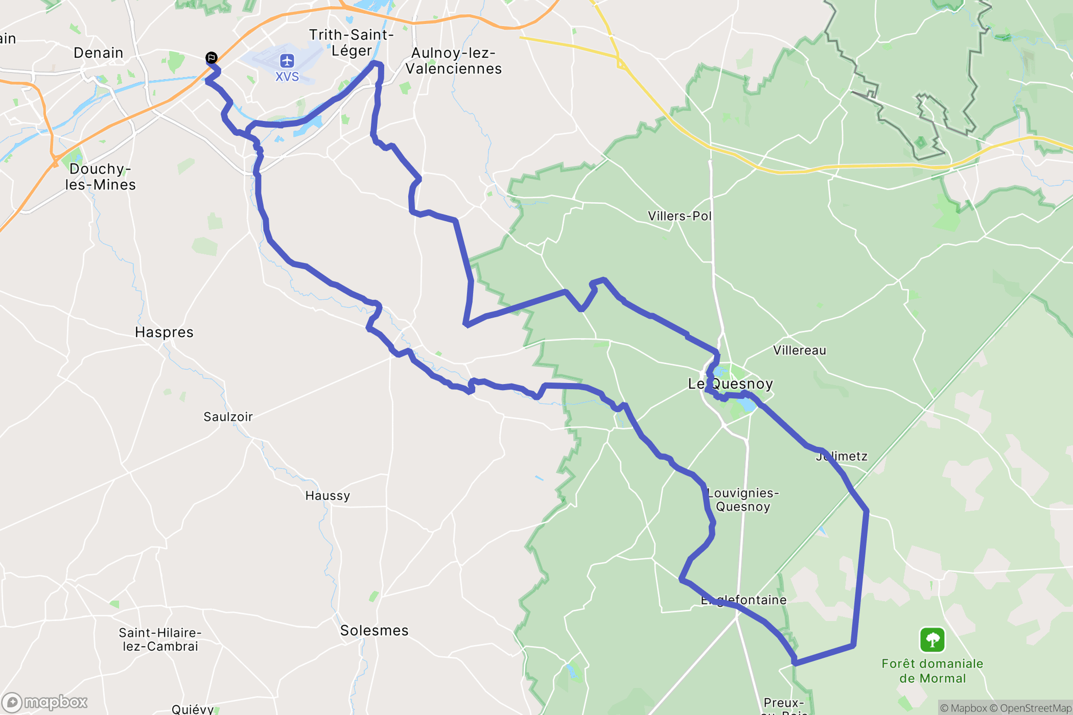 Rouvignies : carte du parcours de randonnée - France