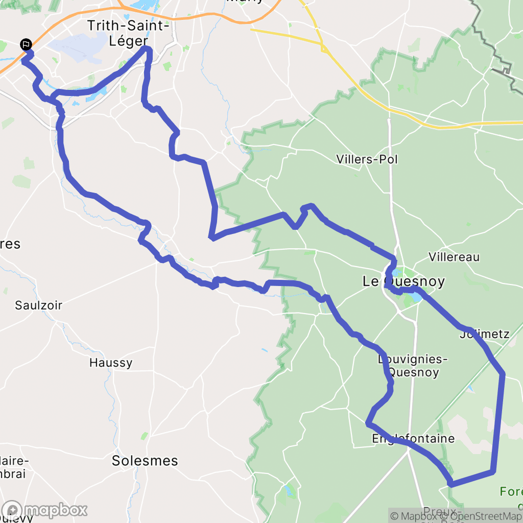 Rouvignies : carte du parcours de randonnée - France