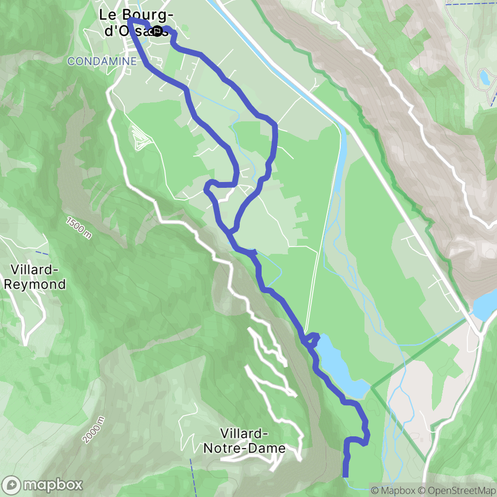 Le Bourg-d'Oisans : carte du parcours de randonnée - France