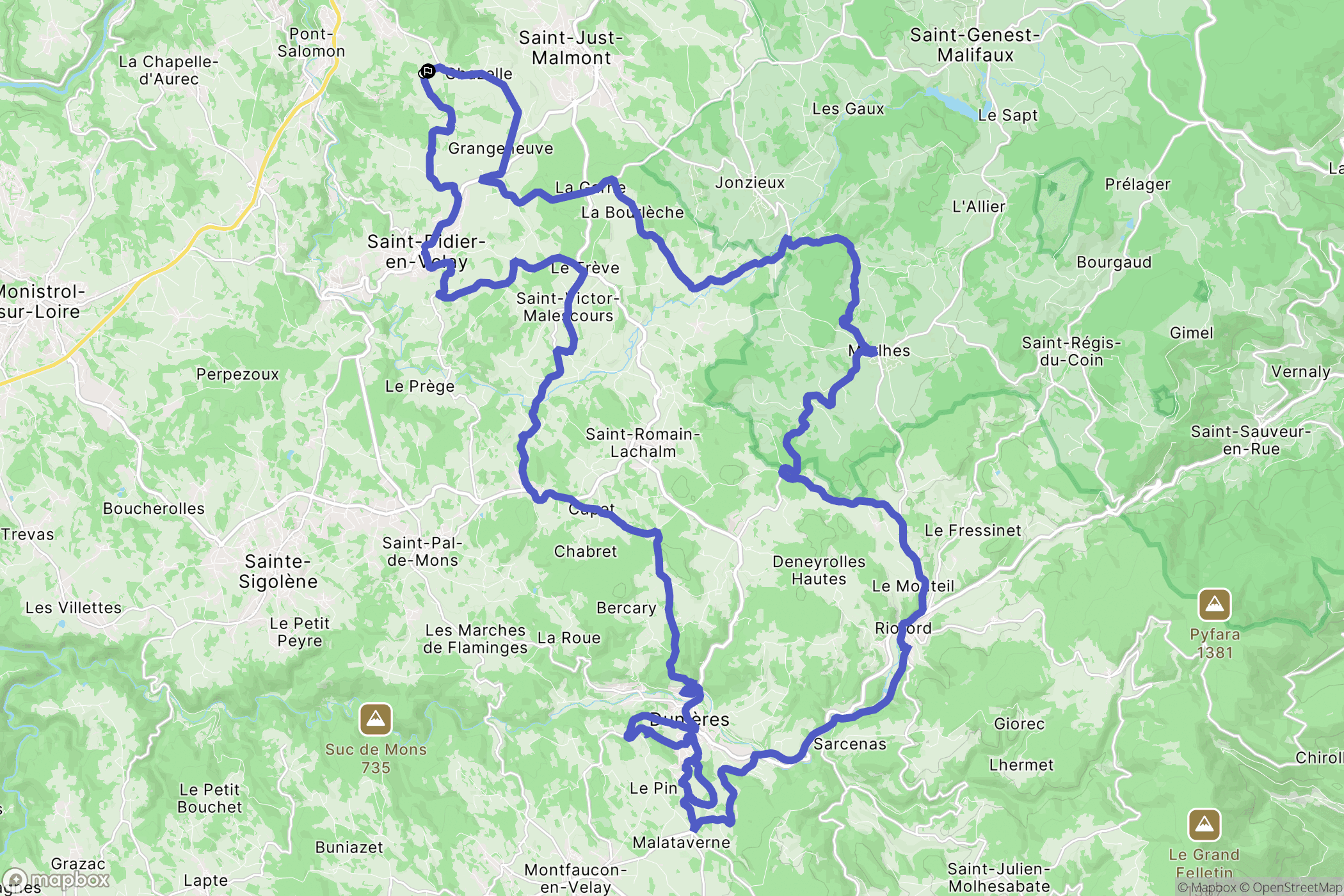 Saint-Ferréol-d'Auroure : carte du parcours de randonnée - France