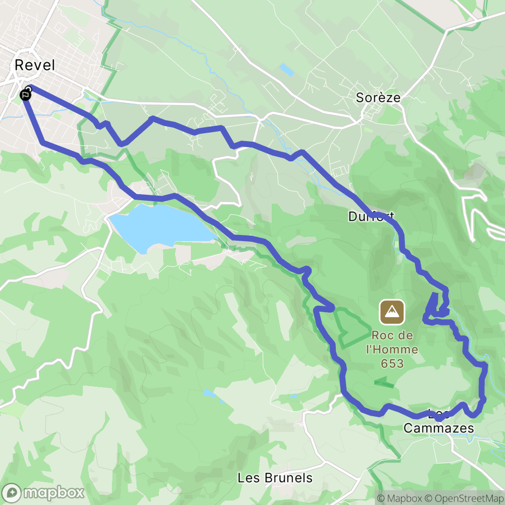 Revel : carte du parcours de randonnée - France