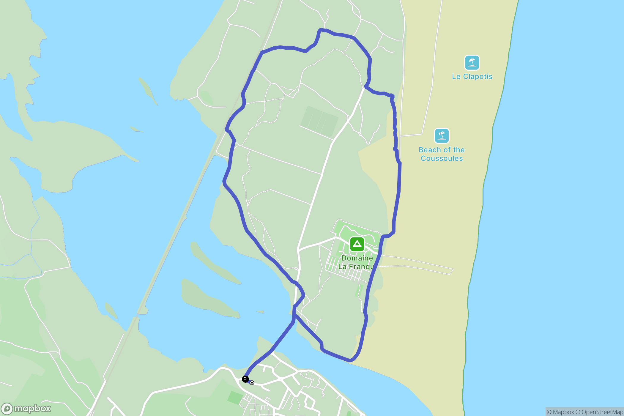 Leucate : carte du parcours de randonnée - France