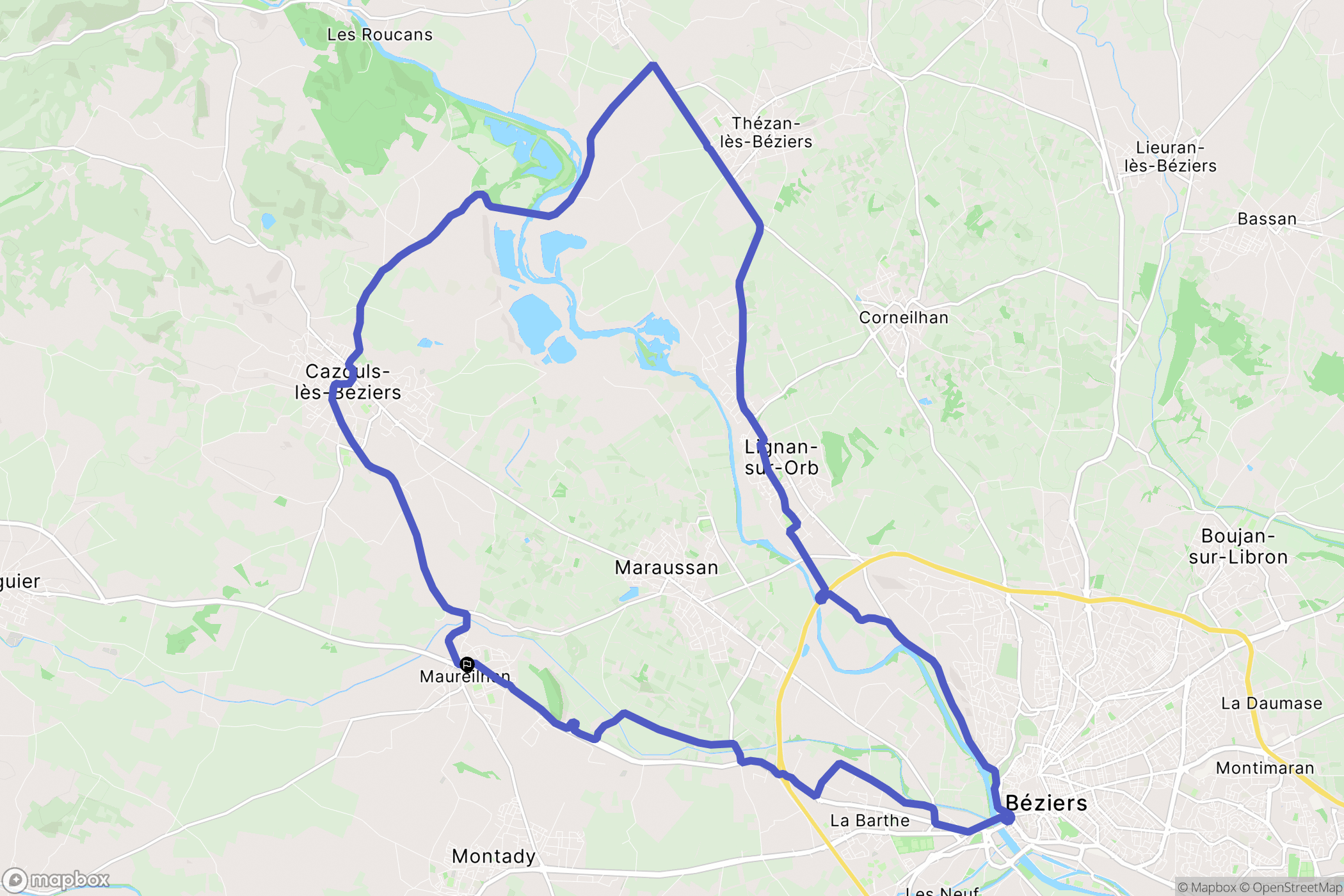 Maureilhan : carte du parcours de randonnée - France