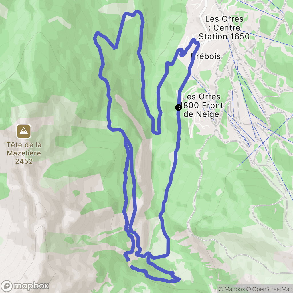 Les Orres : carte du parcours de randonnée - France