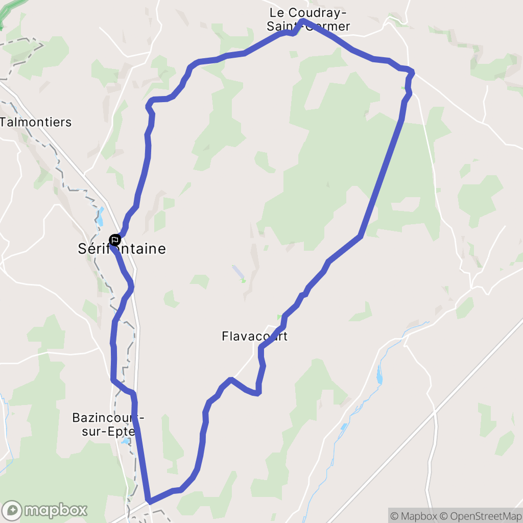 Sérifontaine : carte du parcours de randonnée - France