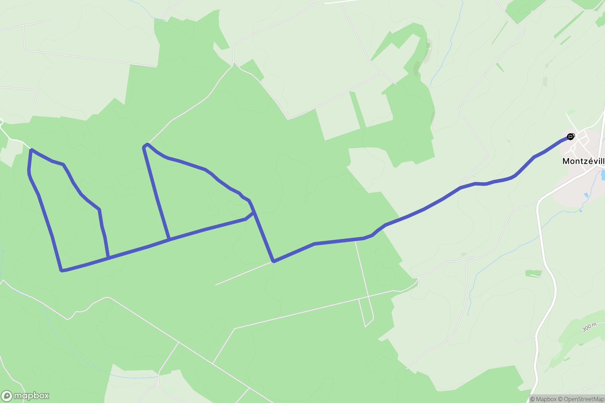 Montzéville : carte du parcours de randonnée - France