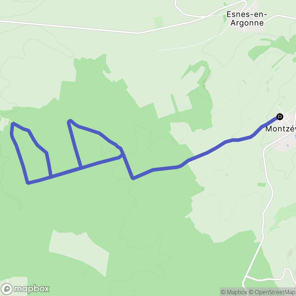 Montzéville : carte du parcours de randonnée - France