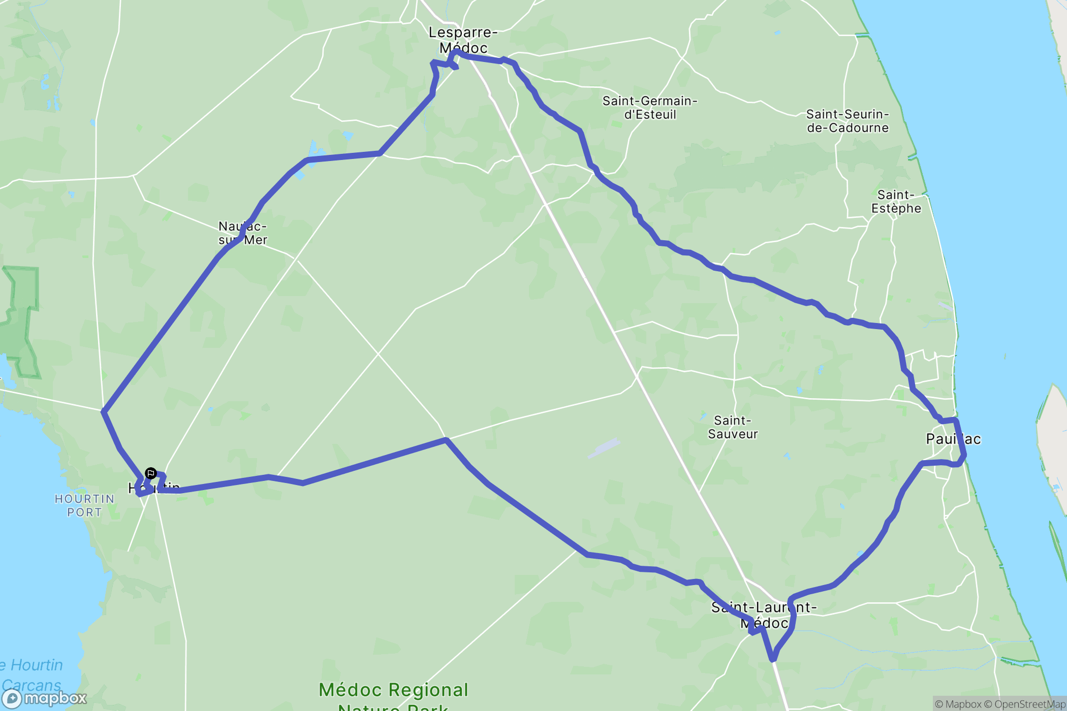 Hourtin : carte du parcours de randonnée - France