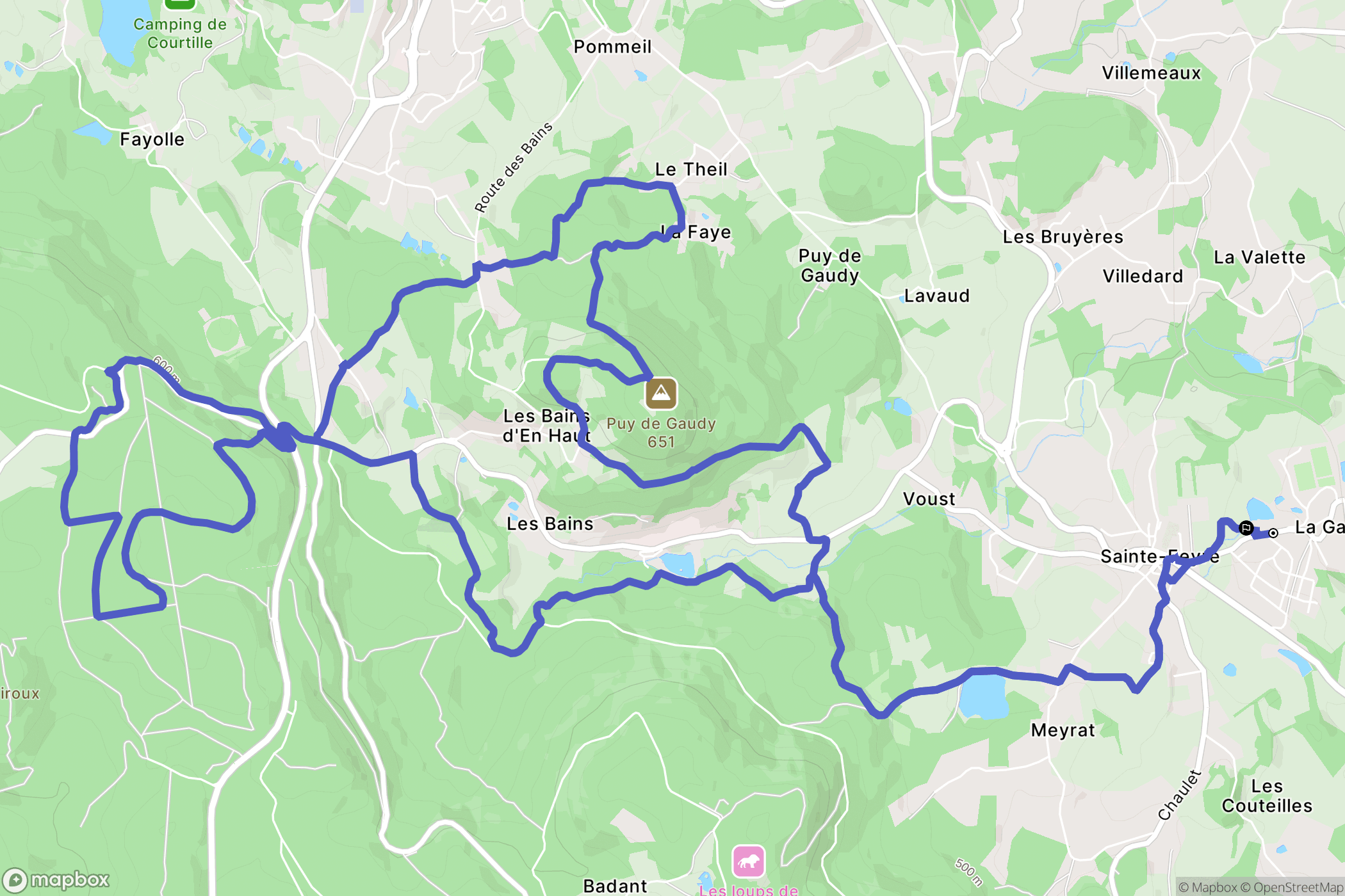 Sainte-Feyre : carte du parcours de randonnée - France