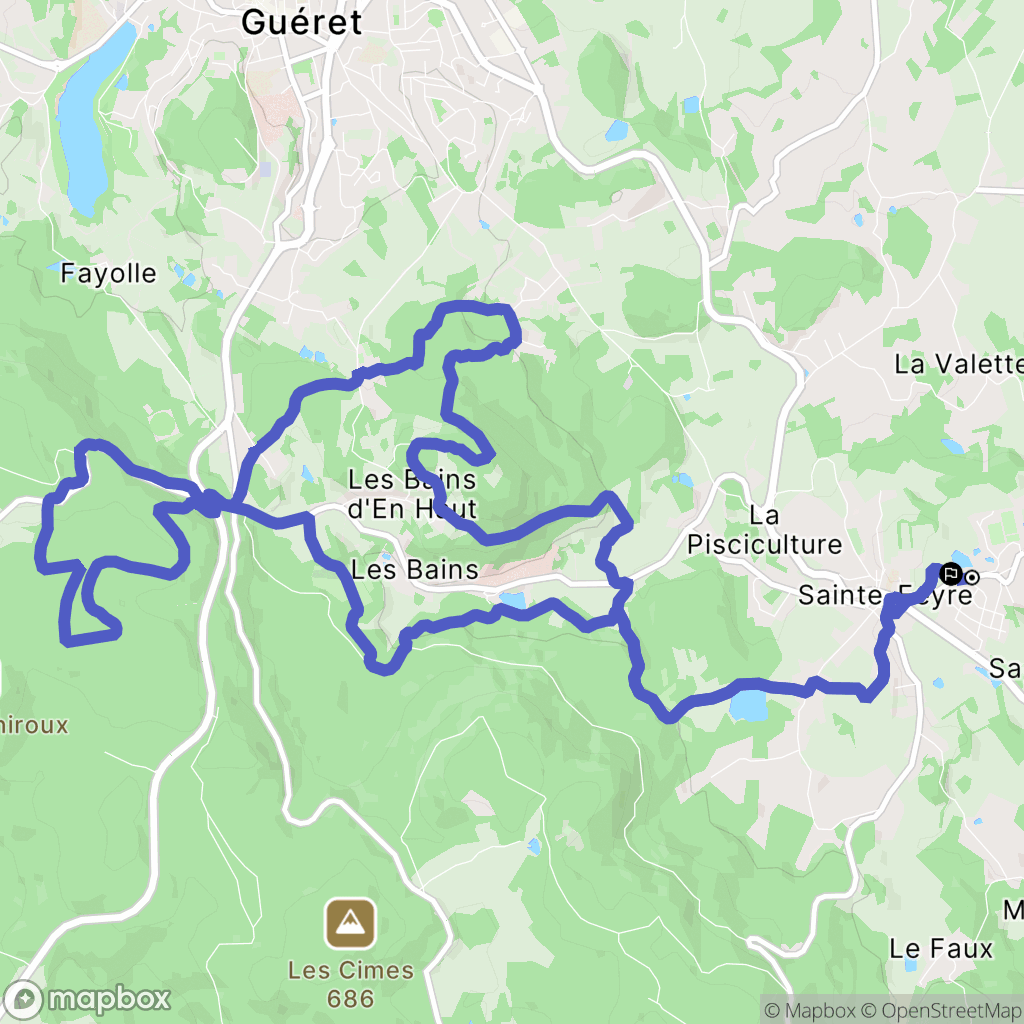 Sainte-Feyre : carte du parcours de randonnée - France