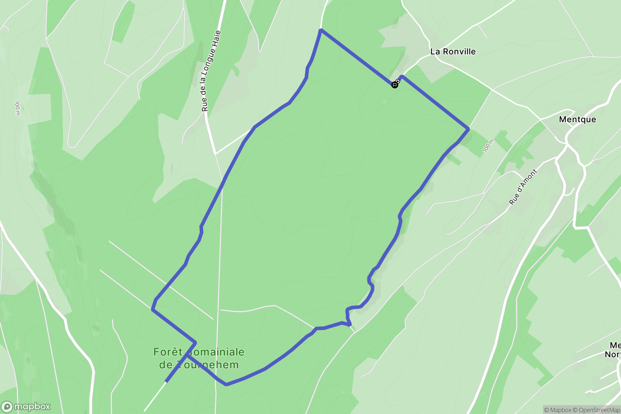 Tournehem-sur-la-Hem : carte du parcours de randonnée - France