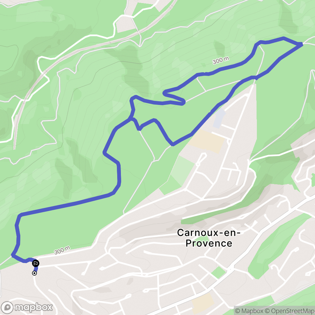 Carnoux-en-Provence : carte du parcours de randonnée - France