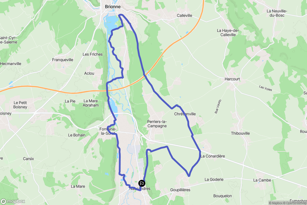 Nassandres sur Risle : carte du parcours de randonnée - France