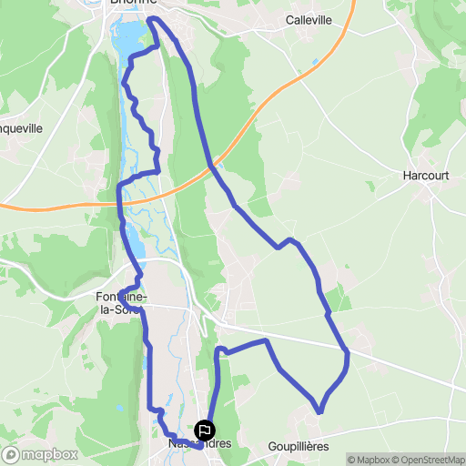 Nassandres sur Risle : carte du parcours de randonnée - France