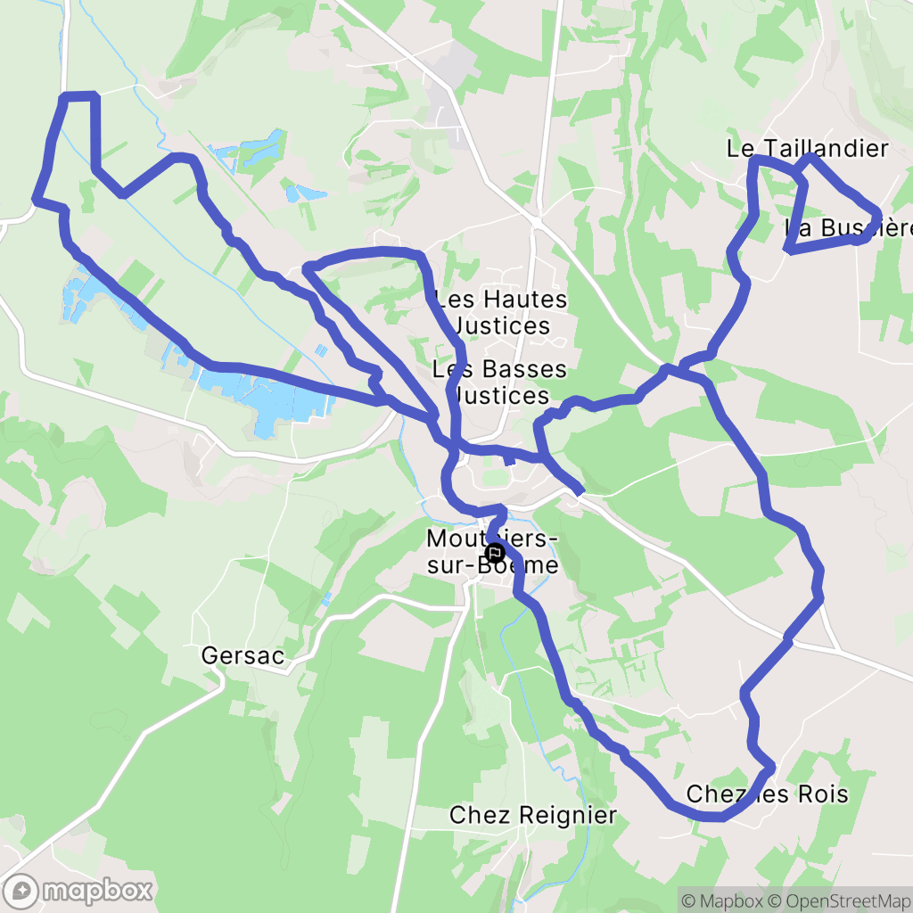 Mouthiers-sur-Boëme : carte du parcours de randonnée - France
