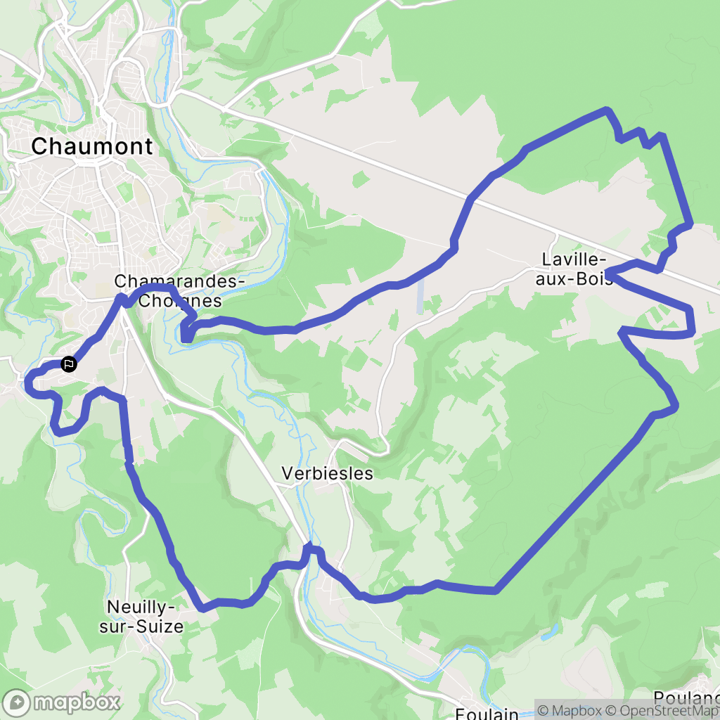 Chaumont : carte du parcours de randonnée - France