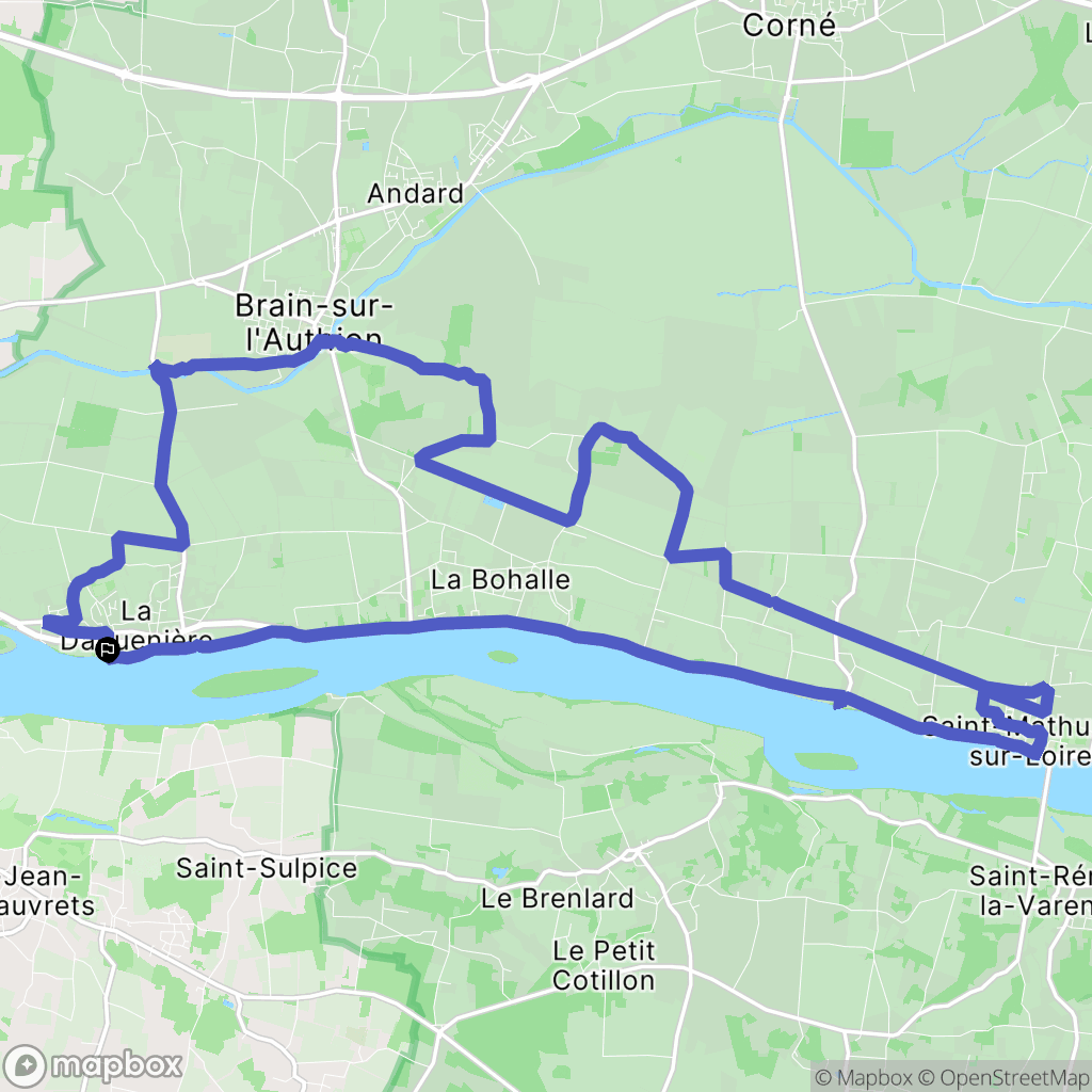 Loire-Authion : carte du parcours de randonnée - France