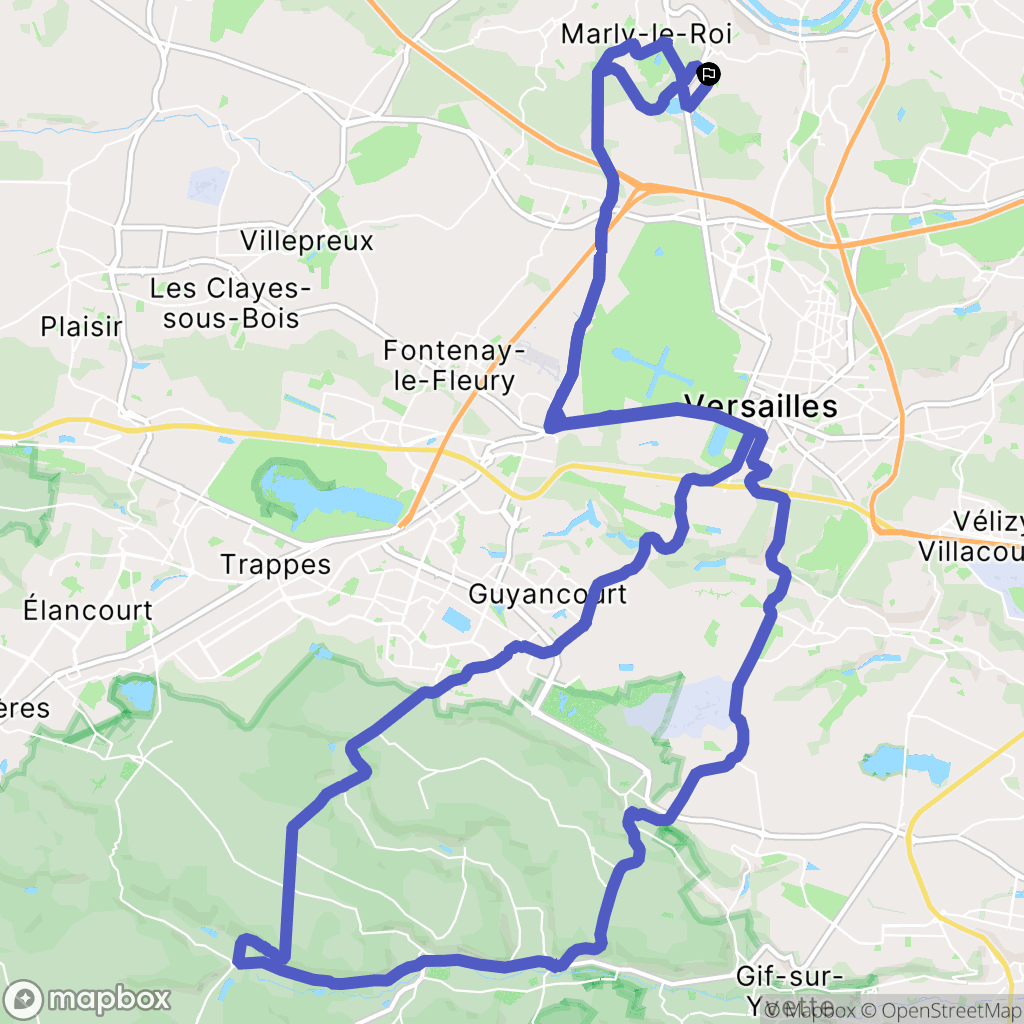 Louveciennes : carte du parcours de randonnée - France