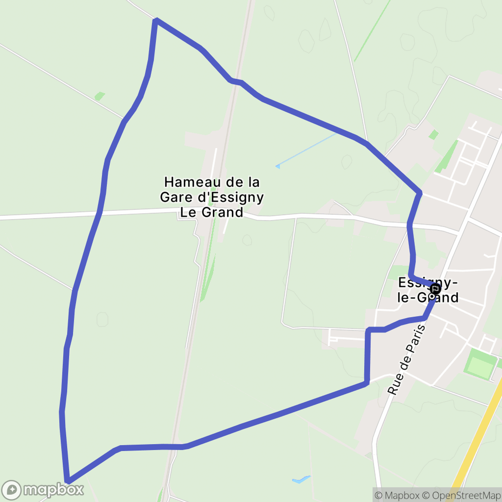 Essigny-le-Grand : carte du parcours de randonnée - France
