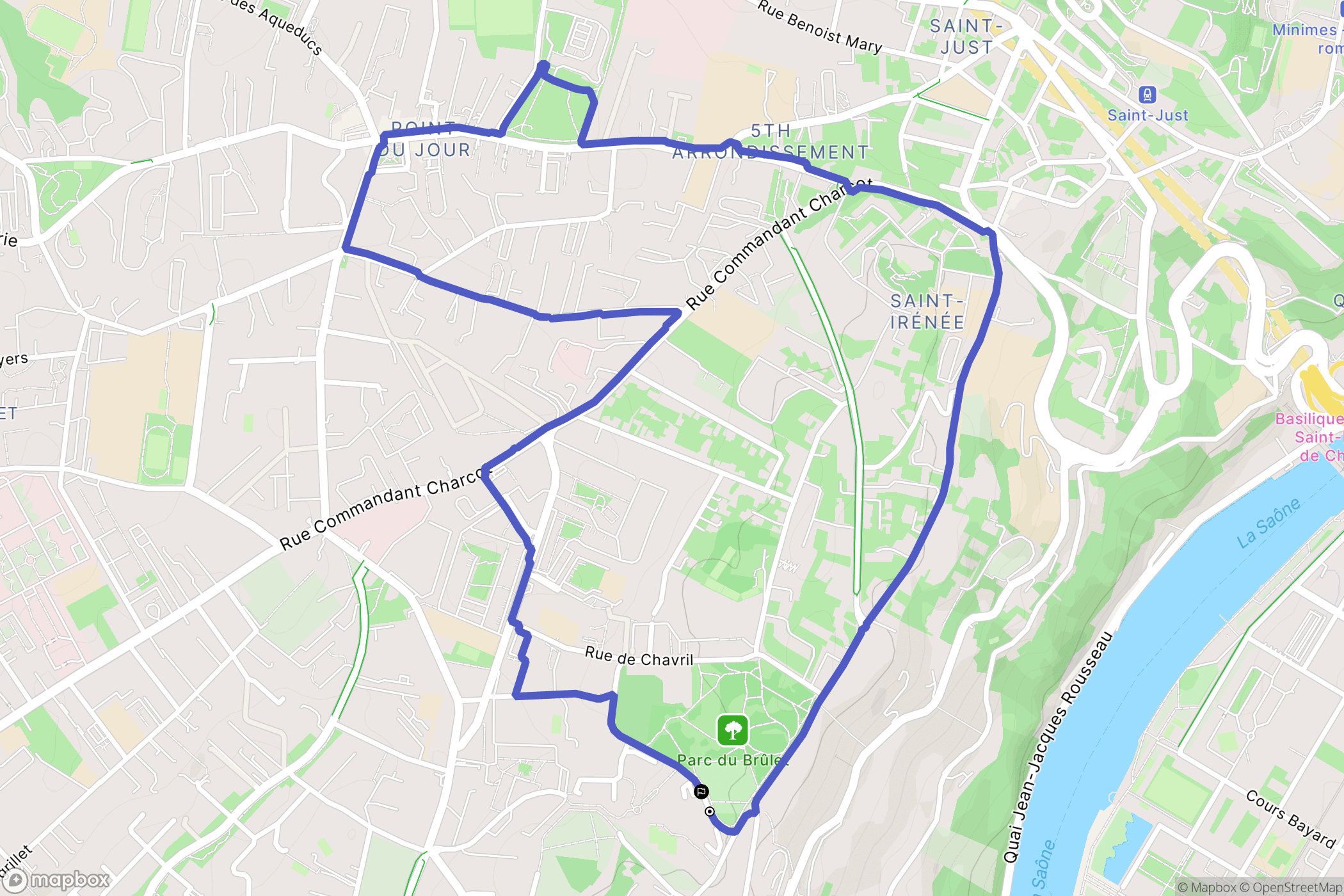 Sainte-Foy-lès-Lyon : carte du parcours de randonnée - France