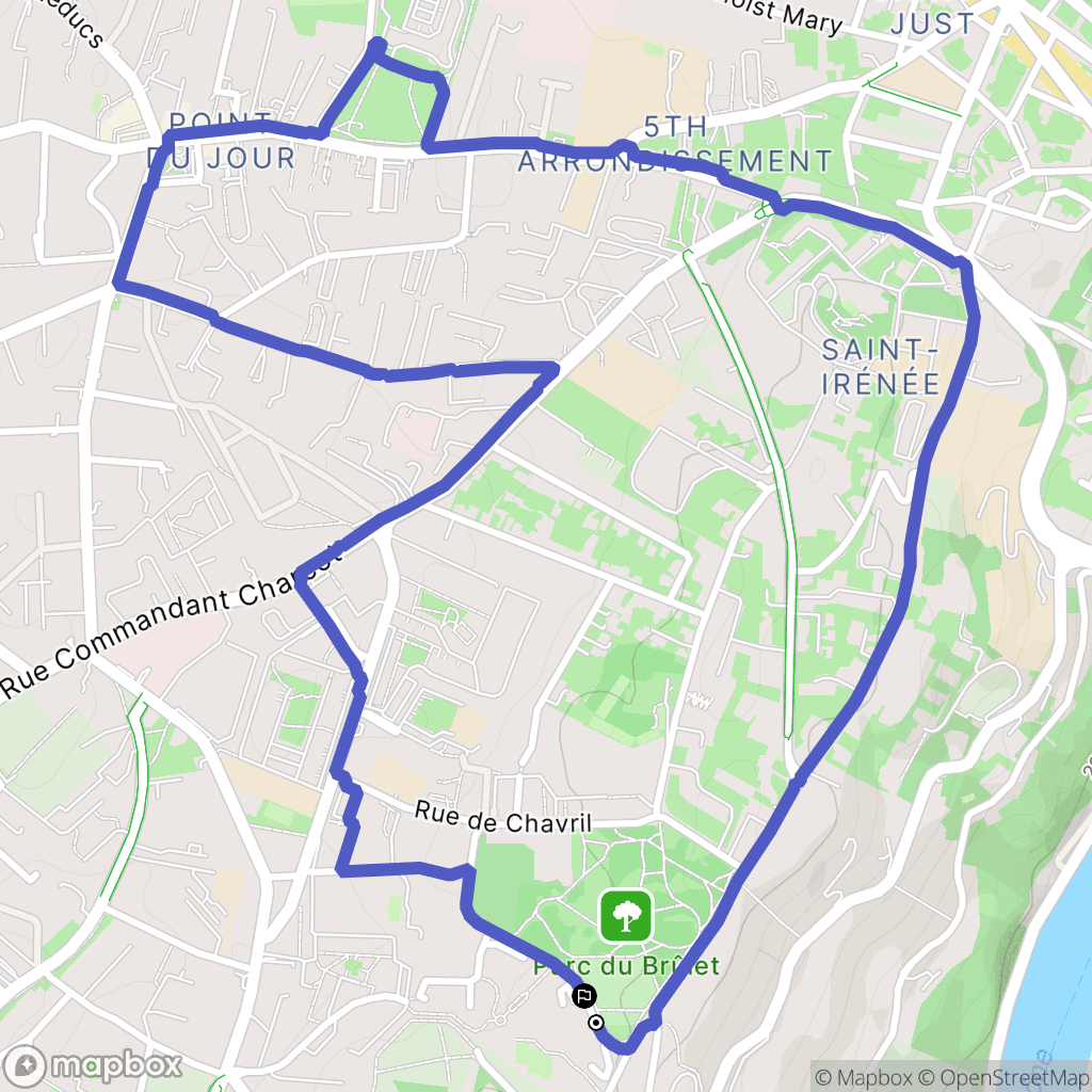 Sainte-Foy-lès-Lyon : carte du parcours de randonnée - France