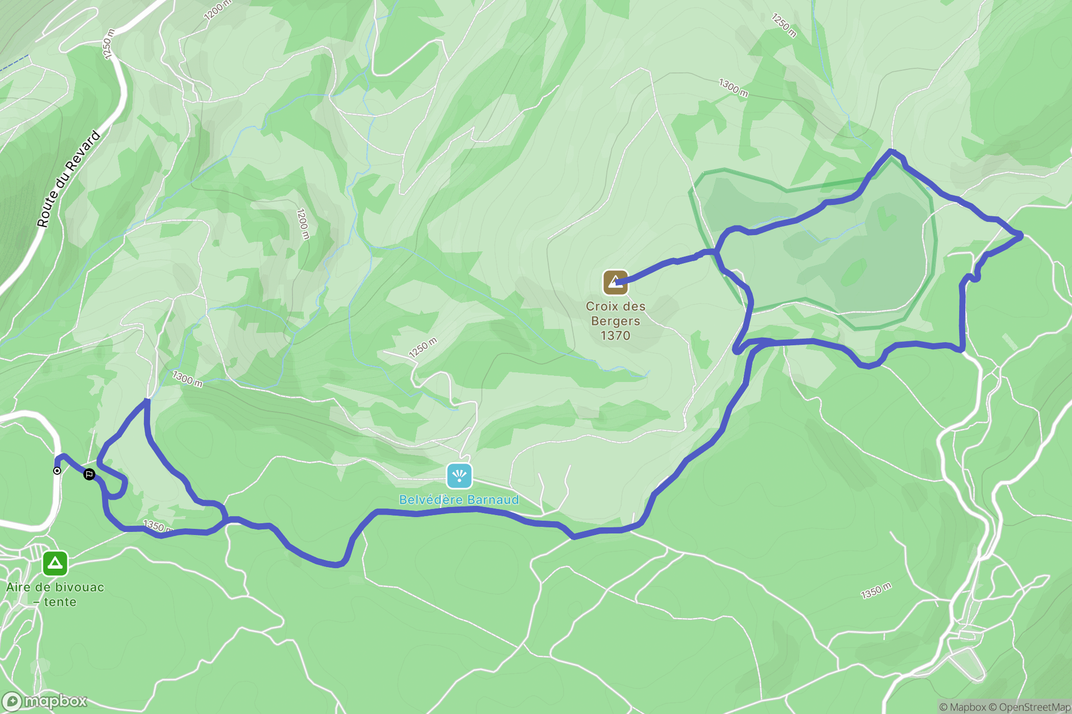 Montcel : carte du parcours de randonnée - France