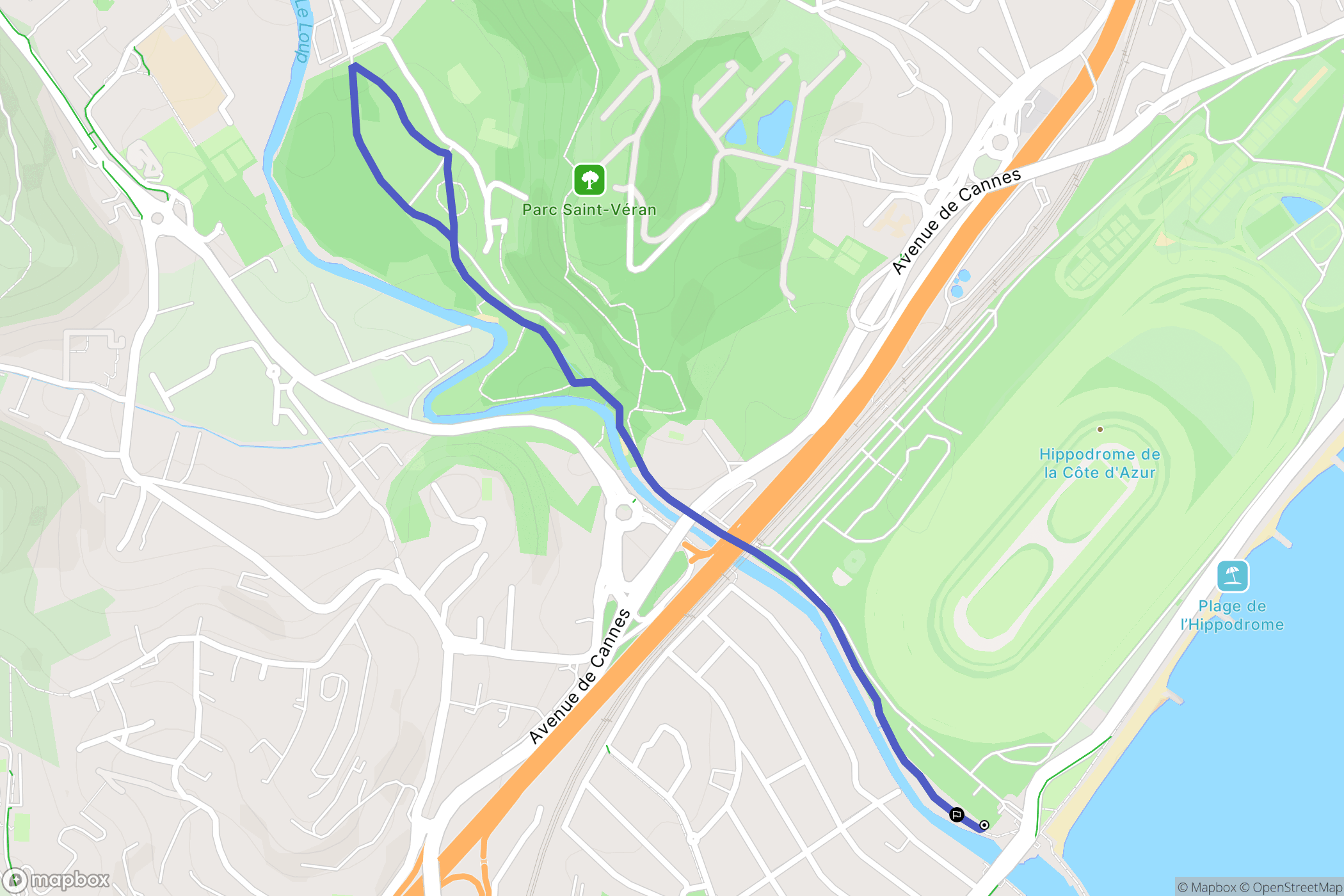 Cagnes-sur-Mer : carte du parcours de randonnée - France