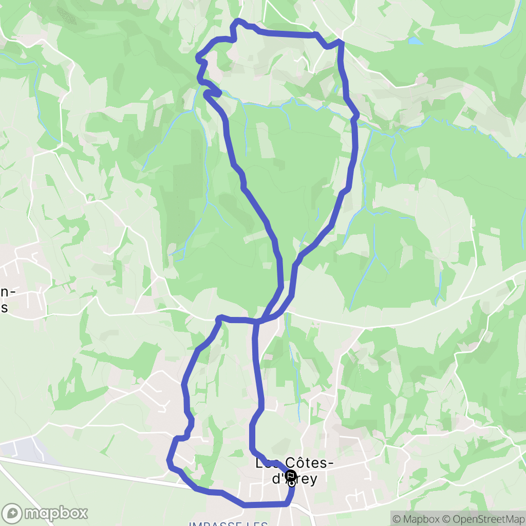 Les Côtes-d'Arey : carte du parcours de randonnée - France