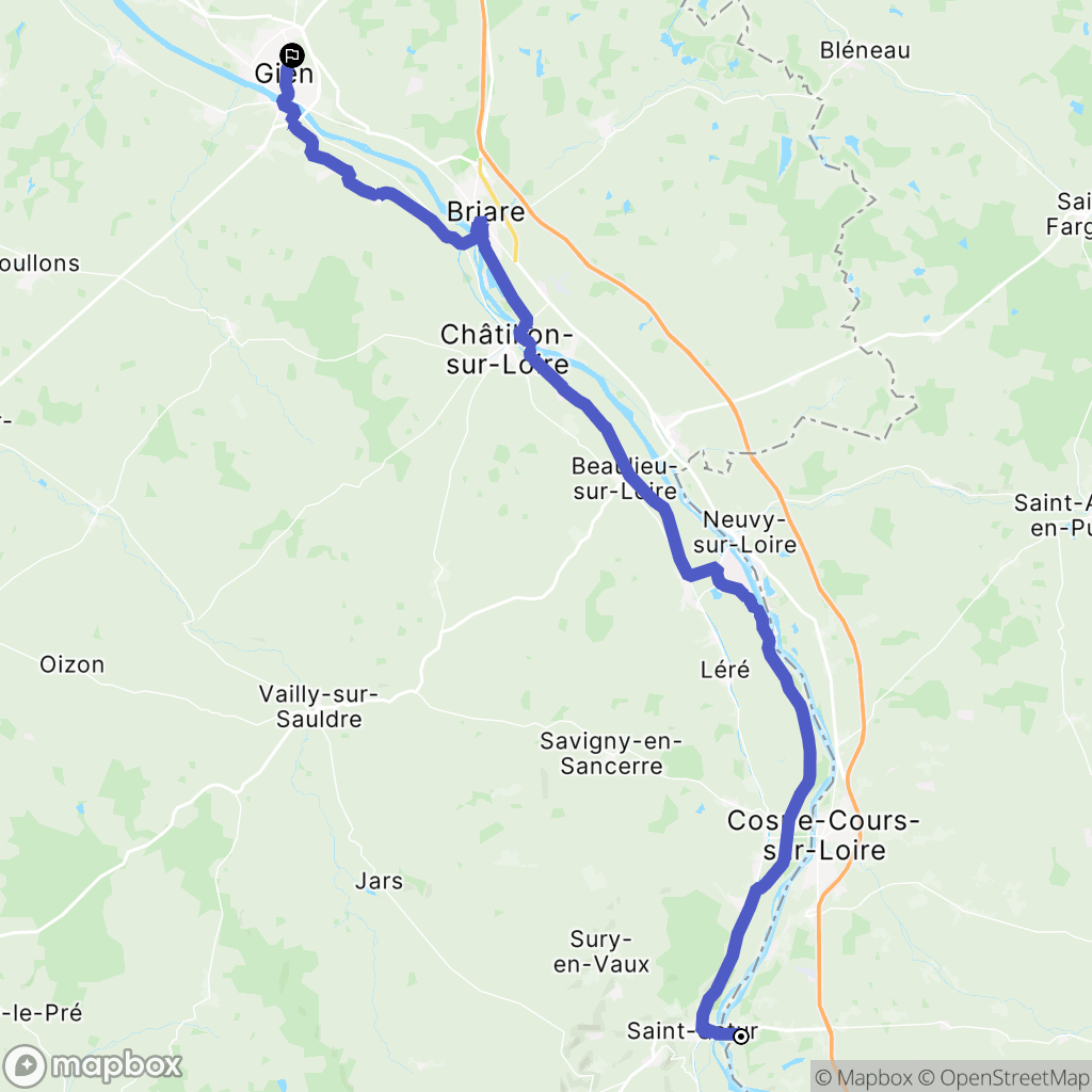 Tracy-sur-Loire : carte du parcours de randonnée - France