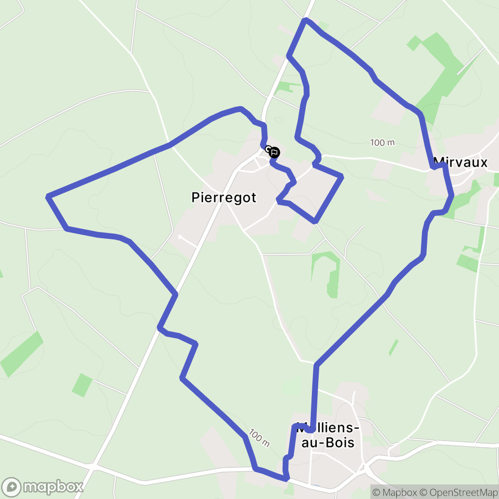 Pierregot : carte du parcours de randonnée - France