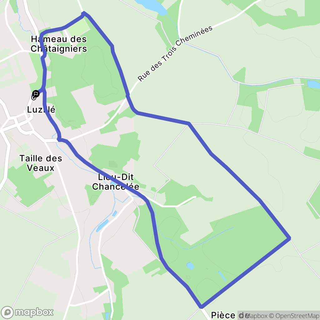 Luzillé : carte du parcours de randonnée - France