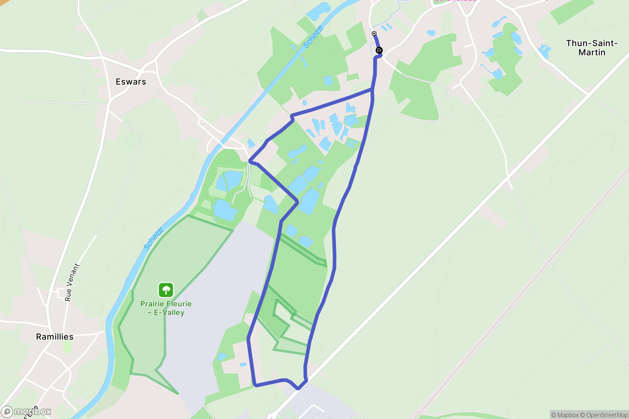 Thun-l'Évêque : carte du parcours de randonnée - France