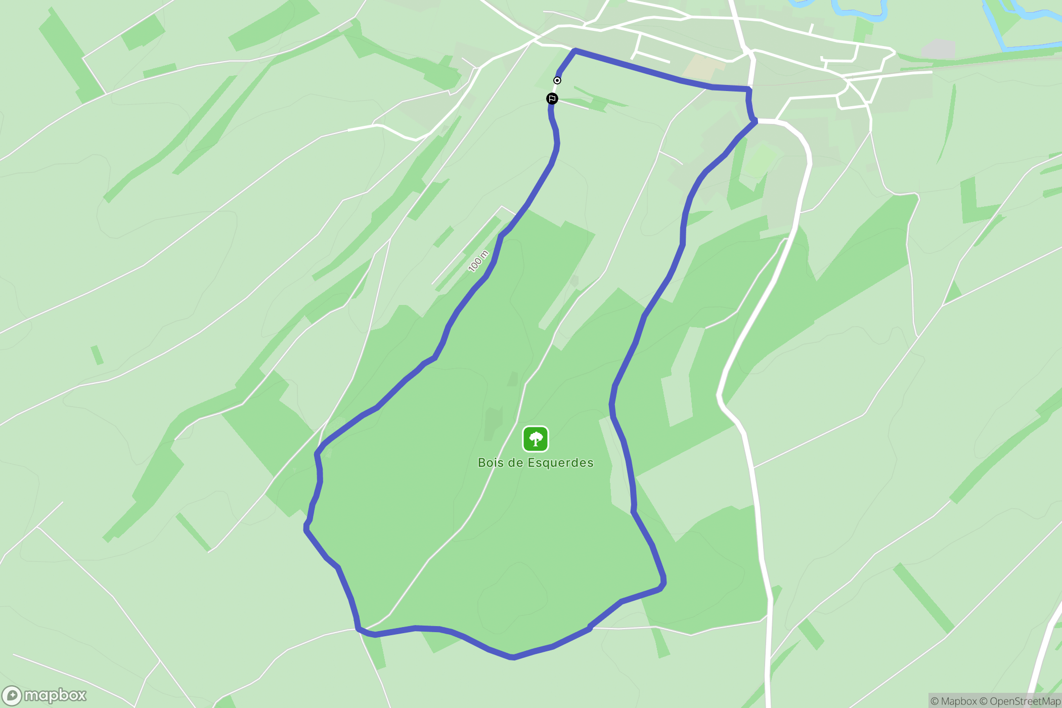 Esquerdes : carte du parcours de randonnée - France