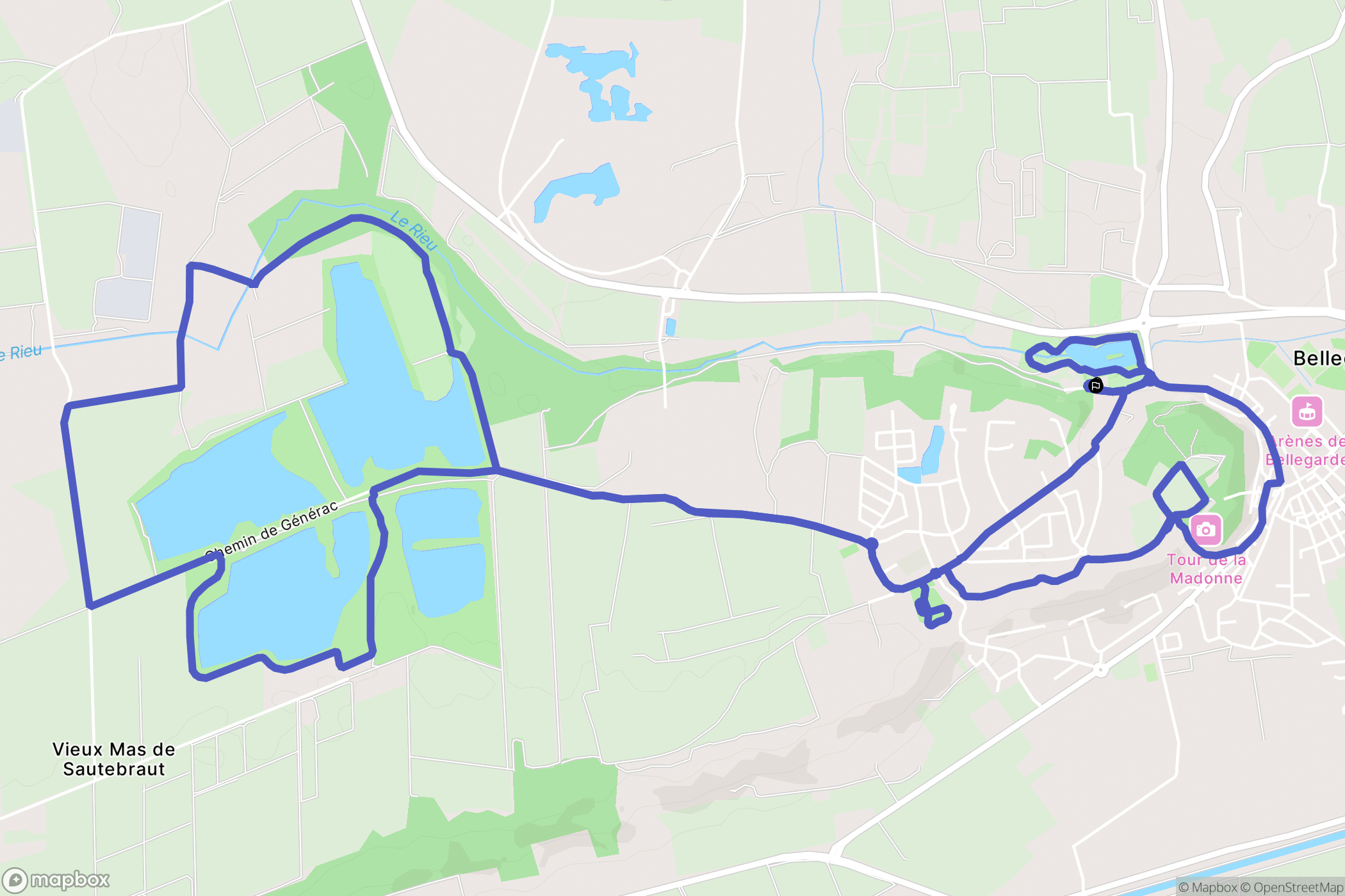 Bellegarde : carte du parcours de randonnée - France